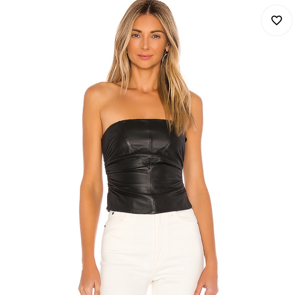 LPA Bianca Leather Corset Top